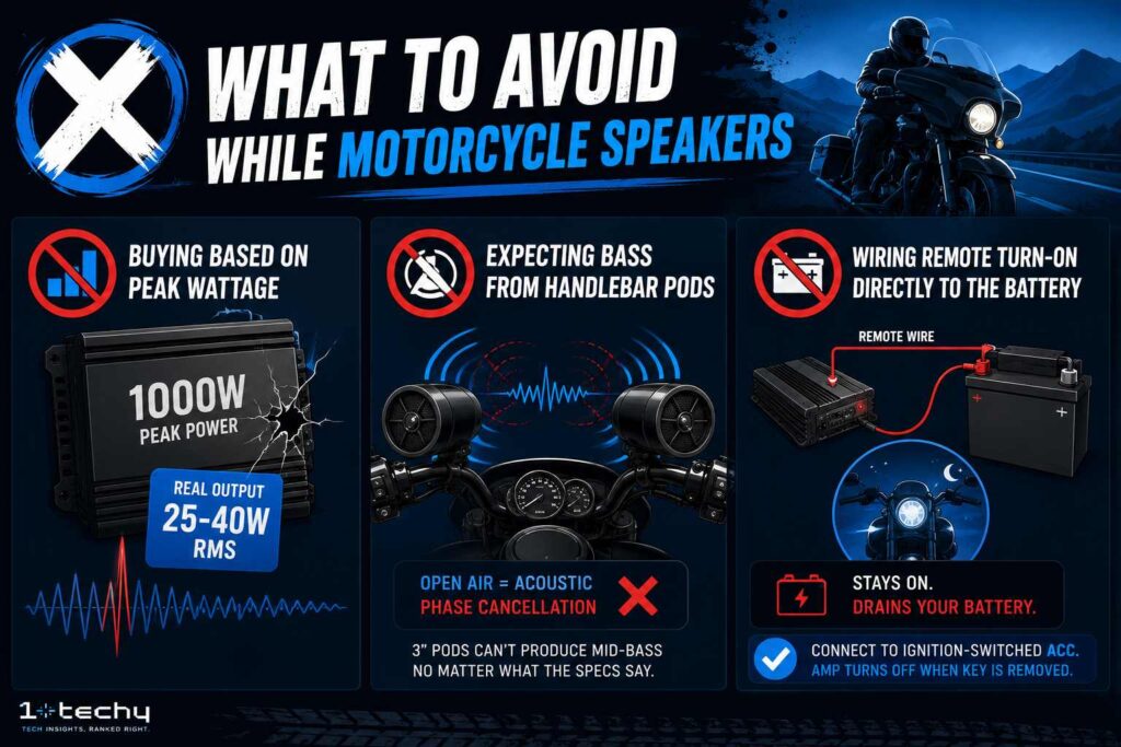 WHAT TO AVOID WHILE MOTORCYCLE SPEAKERS EXPLAINED